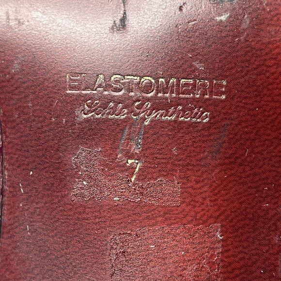 Elastomere Burgundy Red Leather Heeled Boots Womens Size 7 West Germany - Picture 8 of 11